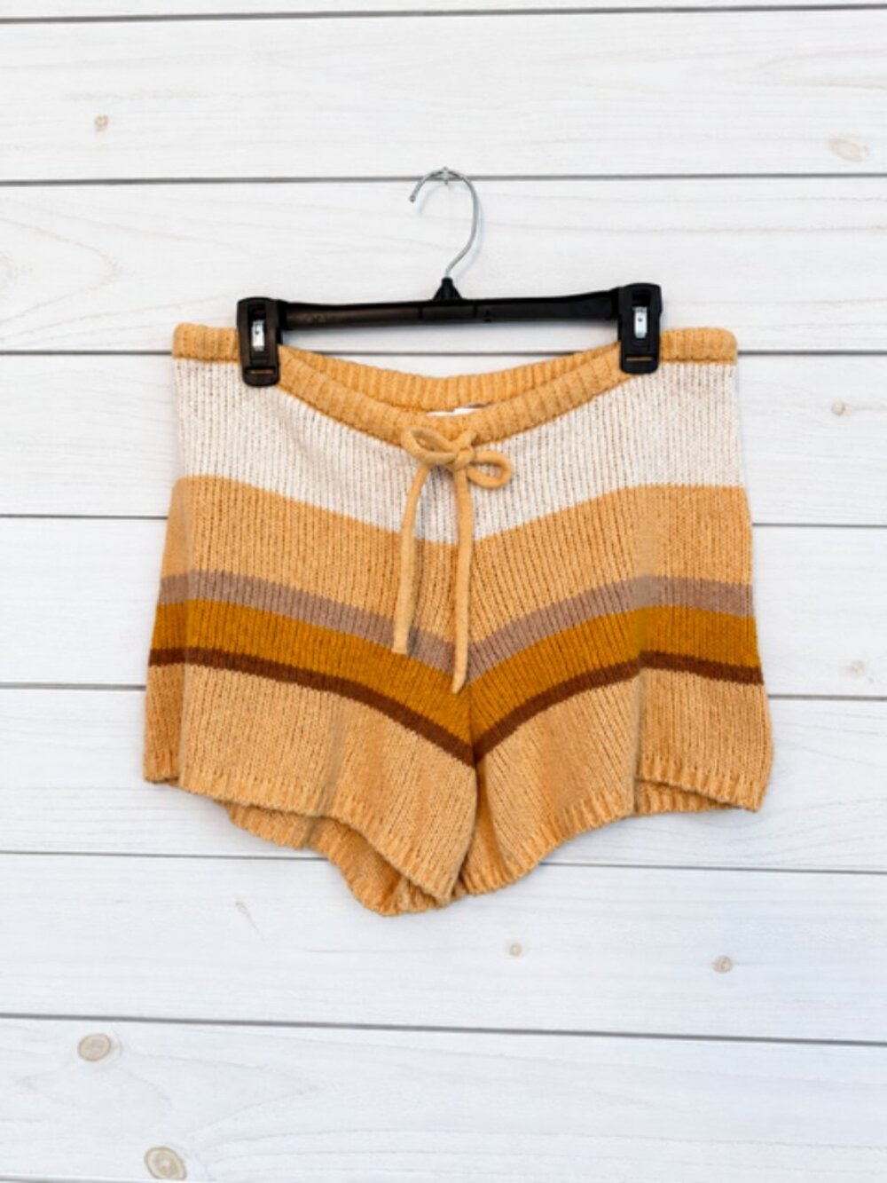 Billabong Sol Time Knit Shorts Citrus Glow Stripe Size L 12 NWT